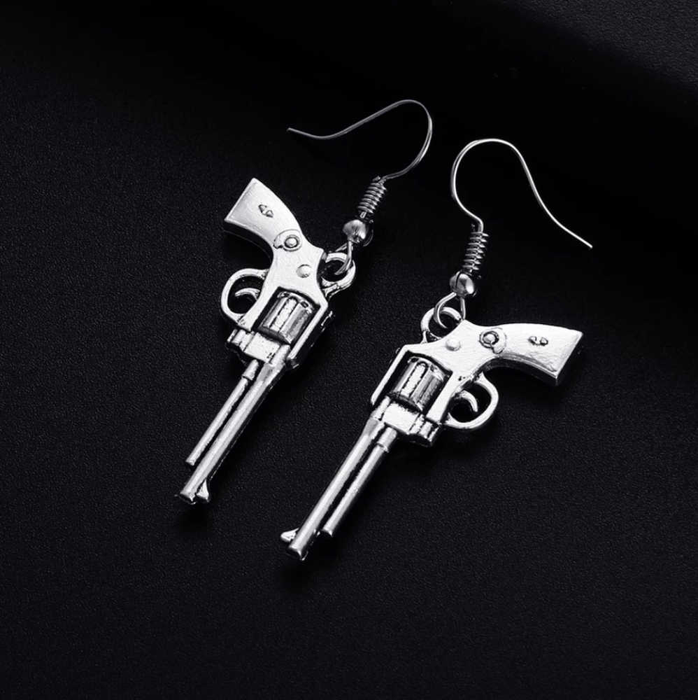 Revolver Gun Shape Dangle Earrings for Women Girl